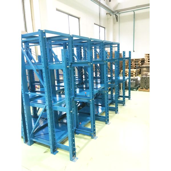 High Quality Full Open Roll-Out Shelving Heavy Duty Drawer Type Mold Rack Steel Injection Mould Racking