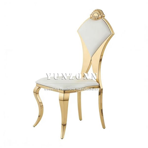 Modern Wedding Furniture Dining Chair High Quality Stainless Steel Cushion Steel Frame Durable Outdoor Use for Hotels Events