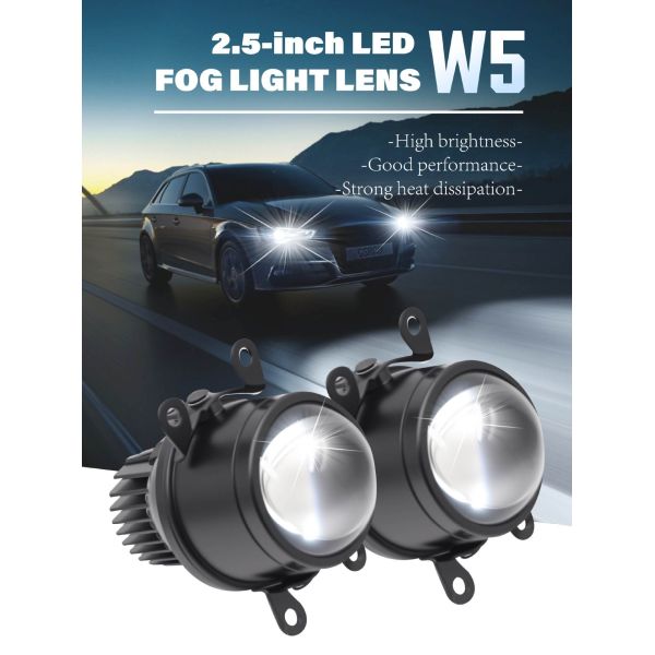 2.5 Inch LED Fog Projector Lamp 45W Focused Output 6000K Universal Use