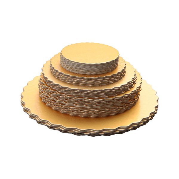 8 Inches Round Silver Gold Embossed Foil Cake Boards