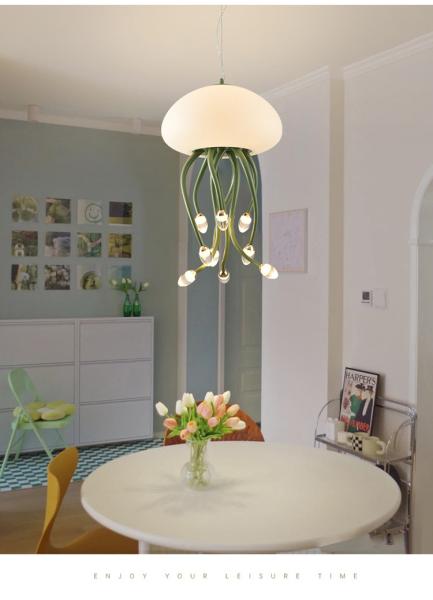 Cream style designer jellyfish chandelier minimalist and creative living room light(WH-AP-563)
