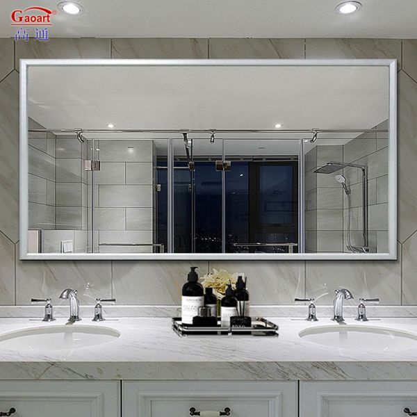 Stylish Bathroom Decoration Fashion Frame Metal Wall Mirror with Large Gold Frame
