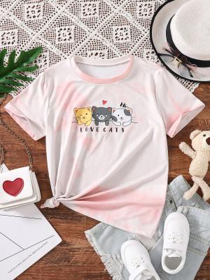 Summer Cotton Girls T-Shirts 180gsm With Round Neck Collar