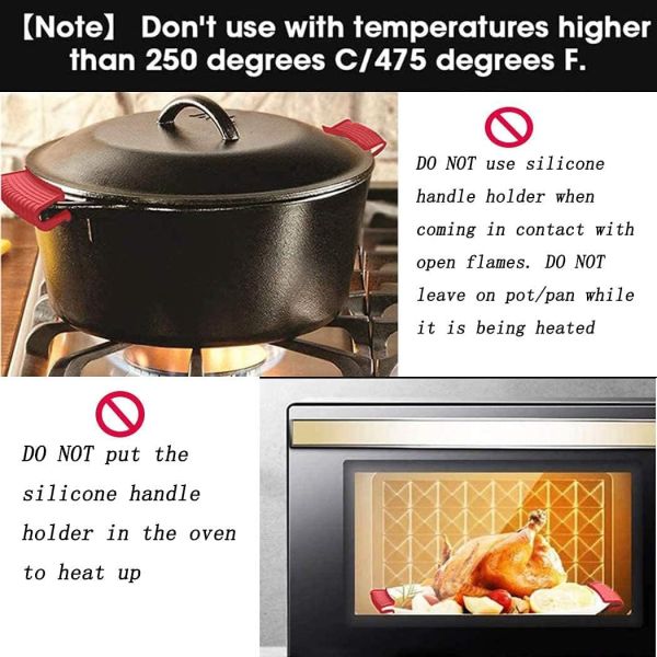 Силиконовый держатель горячей ручки Устойчивый к жары чугунный ковёр Скилеты Ручки Грипп Покрытия для кастрюли