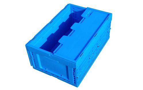 Storage Tote Distribution Container With Hinged Attached Lid Industrial Plastic Stackable Storage KeepBox Tote Container