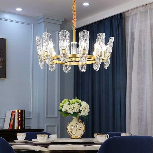 JYLIGHTING  Customization Wedding Ceiling Nordic Modern Pendant Light Retro Luxury Restaurant Coffee Shop K9 Crystal Chandelier Modern Pendant Light