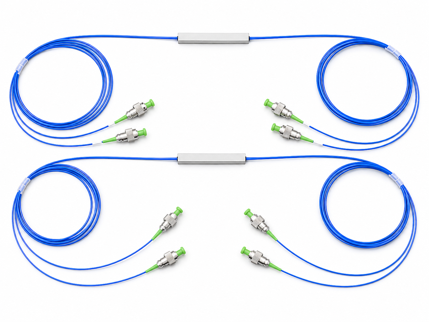 1x128 Fiber Optic PLC Splitter 128 Channel Low Insertion Loss For FTTH FTTx Data Center Communication