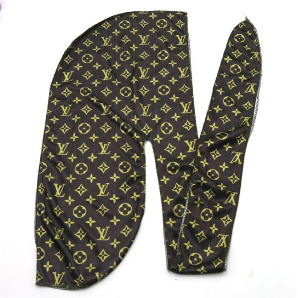 Colourful LV Silk Silky Satin Designer Durag  Supplier Wholesale