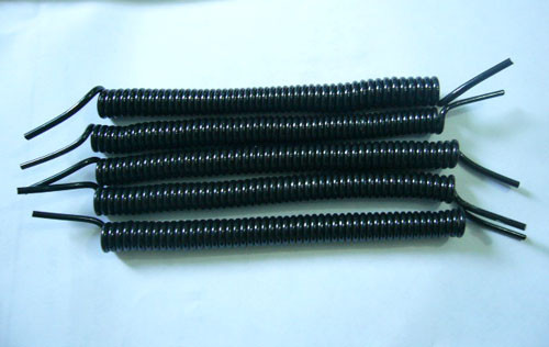 Factory OEM TPU High Quality Black Spiral Coil Tether Part 2.5mm Diametre 15cm Length