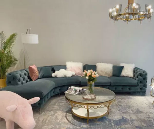 Sofa sectionnel de salon tufté américain de style 3 morceaux pour la maison