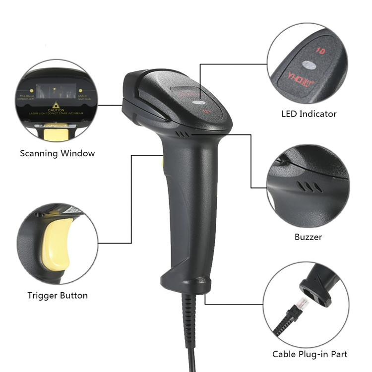 2 в 1 беспроводные лазере 1D USB 2,0 блока развертки штрихкода 2.4Ghz связанном проволокой автоматическом