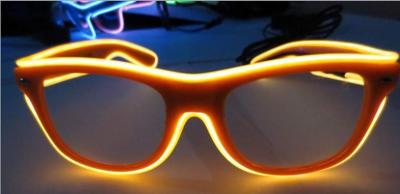 High Brightness Orange El Wire Glasses For Party Show With Pc Plastic Frame