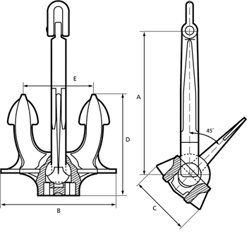 Stockless Steel Union Anchor Marine Ship Union Anchor Stockless Anchor For Marine