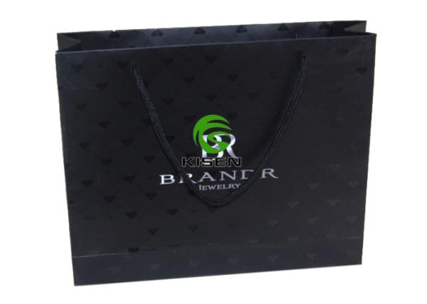 CMYK / Black Paper Gift Bags With Handles Flat Custom Printed Shopping Bags