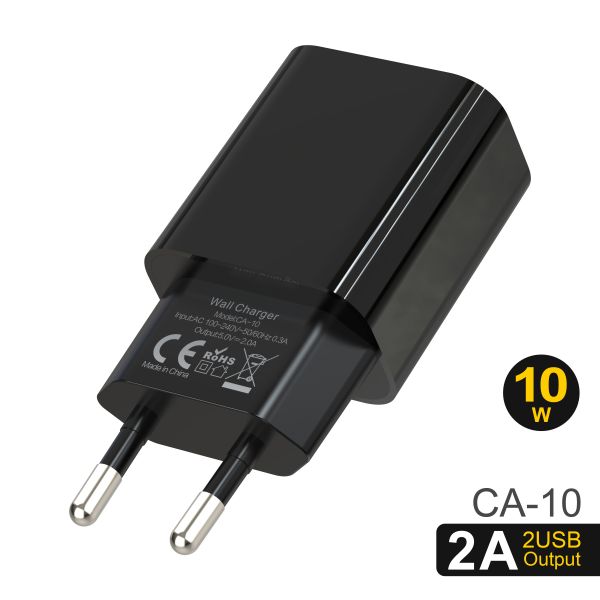 PC Fireproof European USB Wall Charger 100VAC Travel Power Adapter