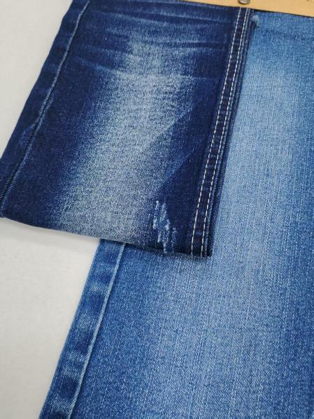 Tissu denim extensible super doux 69% coton indigo foncé fil de bambou vertical, grande largeur 180cm JSD3058 Pour Jeans