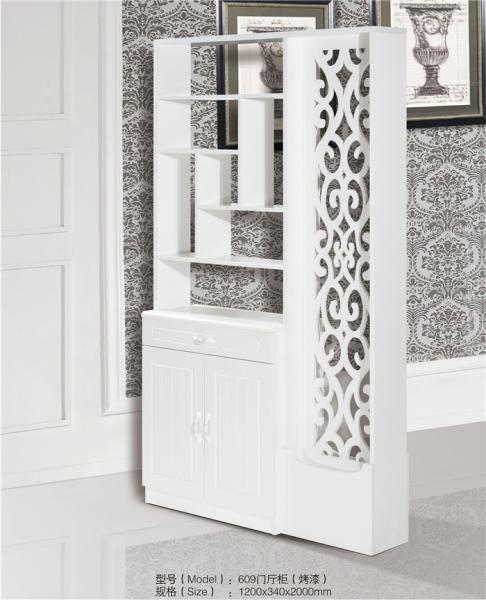 Exquisite Appearance Entrance Hall Cabinet White Color 1200*340*2000mm