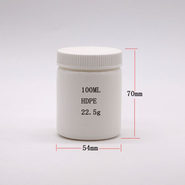 Bouteille de crème de forme ronde à col en PE de 100 ml pour pot de pommade et comprimés en capsule en plâtre