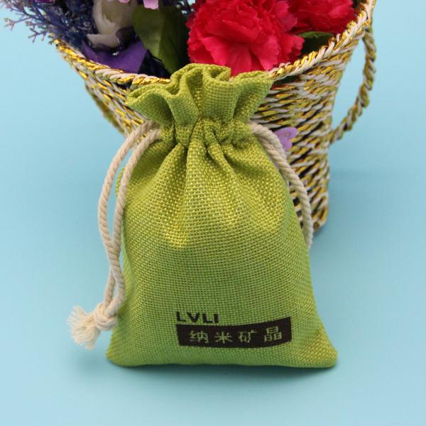 10x15cm Different Color Logo Printed Jute Drawstring Bag