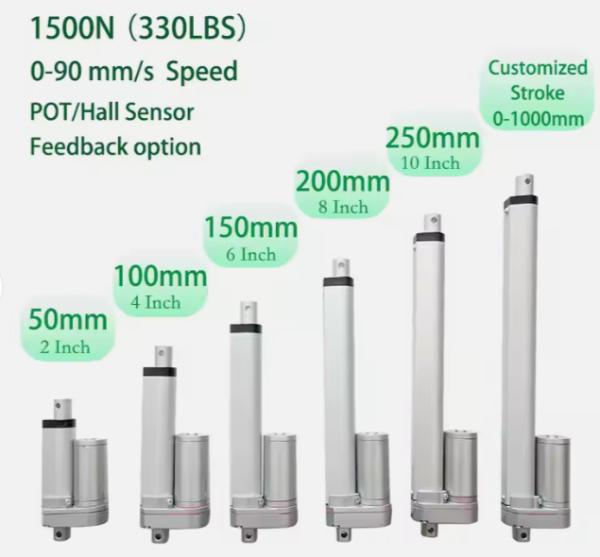 12/24V DC Motor 50mm 100mm Customized Stroke Mini Linear Actuator for Small Solar Tracker