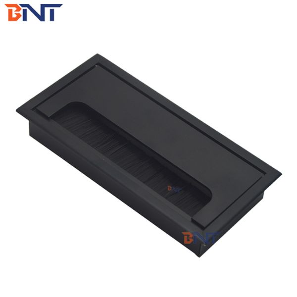 160*80mm Aluminum Alloy Concealed Office Desk Wire Grommet For Cable Management