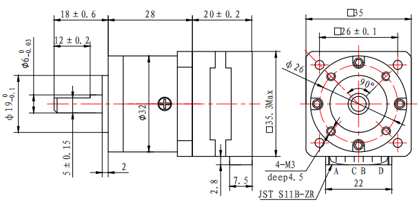 Планетарный редуктор Casun Steppr Motor 35mm NEMA 14 Редуктор Коэффициент 51/1 Gear Stepper Motor