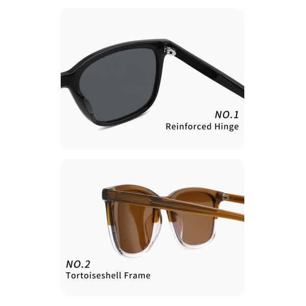 Квадрат формирует солнечные очки ретро классики солнечных очков eyewear прозрачные поляризовыванные