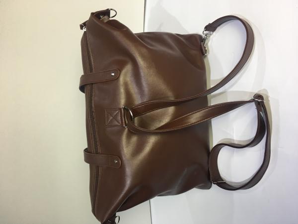 Neutral PU Leather Baby Changing Bag , Messenger Diaper Bag 18W X 13H  X 4.5D Inch