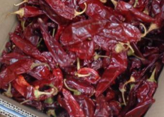 O bloco dá forma a Guajillo secado Chili Peppers