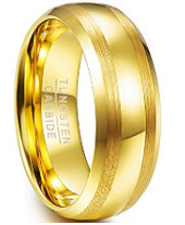 Elegant Tungsten Carbide Ring for Men Luxury Gold Polished Wedding Band Wholesale Tungsten Wedding Bands Supplier