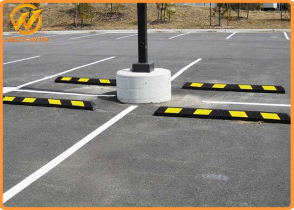 Durable Parking Lots 6 Feet 1830mm Length Reflective Rubber Car Wheel Stopper 15kgs