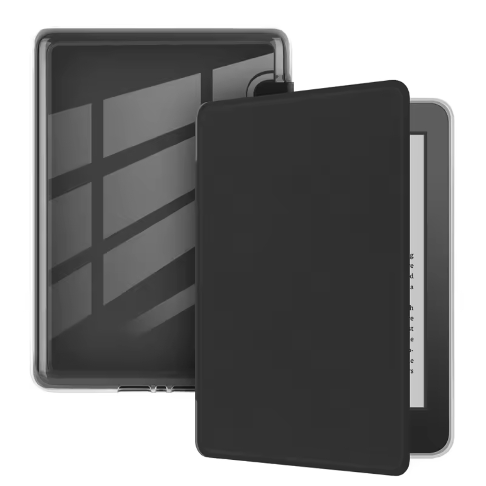 For Certified Flip Leather Case Kindle Paperwhite 5 4 3 2 Clear Back Cover Simple Business Soft Protective Slim Lightweight