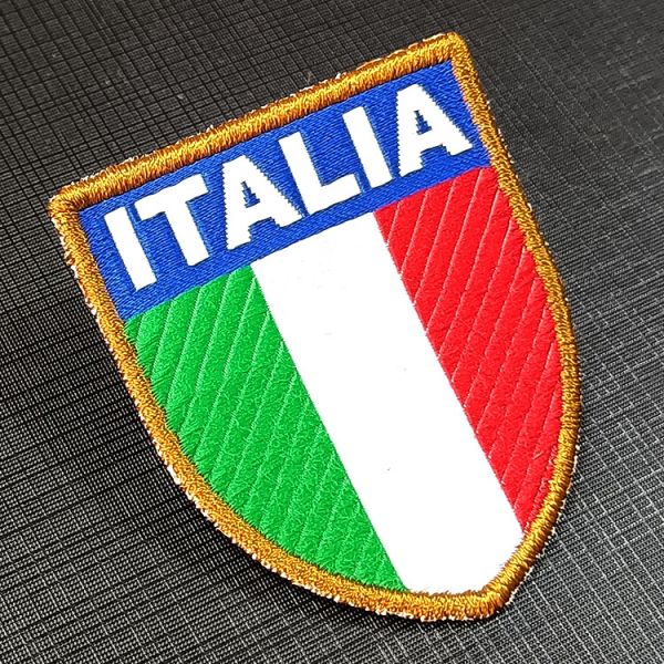 Factory Custom Shield Flag Embroidered Patch Customized Clothing Label  Sew-on Clothing Badge