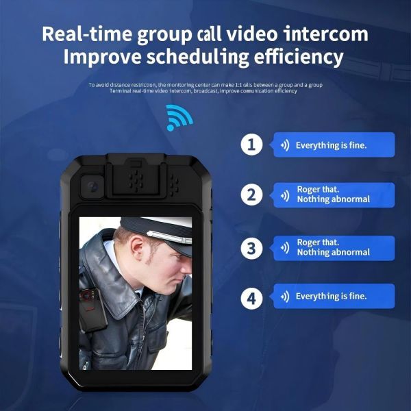 4G Wifi Bodycam Law Enforcement Recorder 2.4inch Touch LCD Display Battery 2500 Mah With SOS LED Red And Blue LED