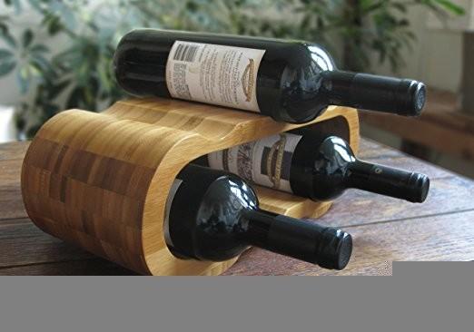 Antique Bamboo Wood Wine Display Rack Non - Toxic Tasteless Phthalate Free