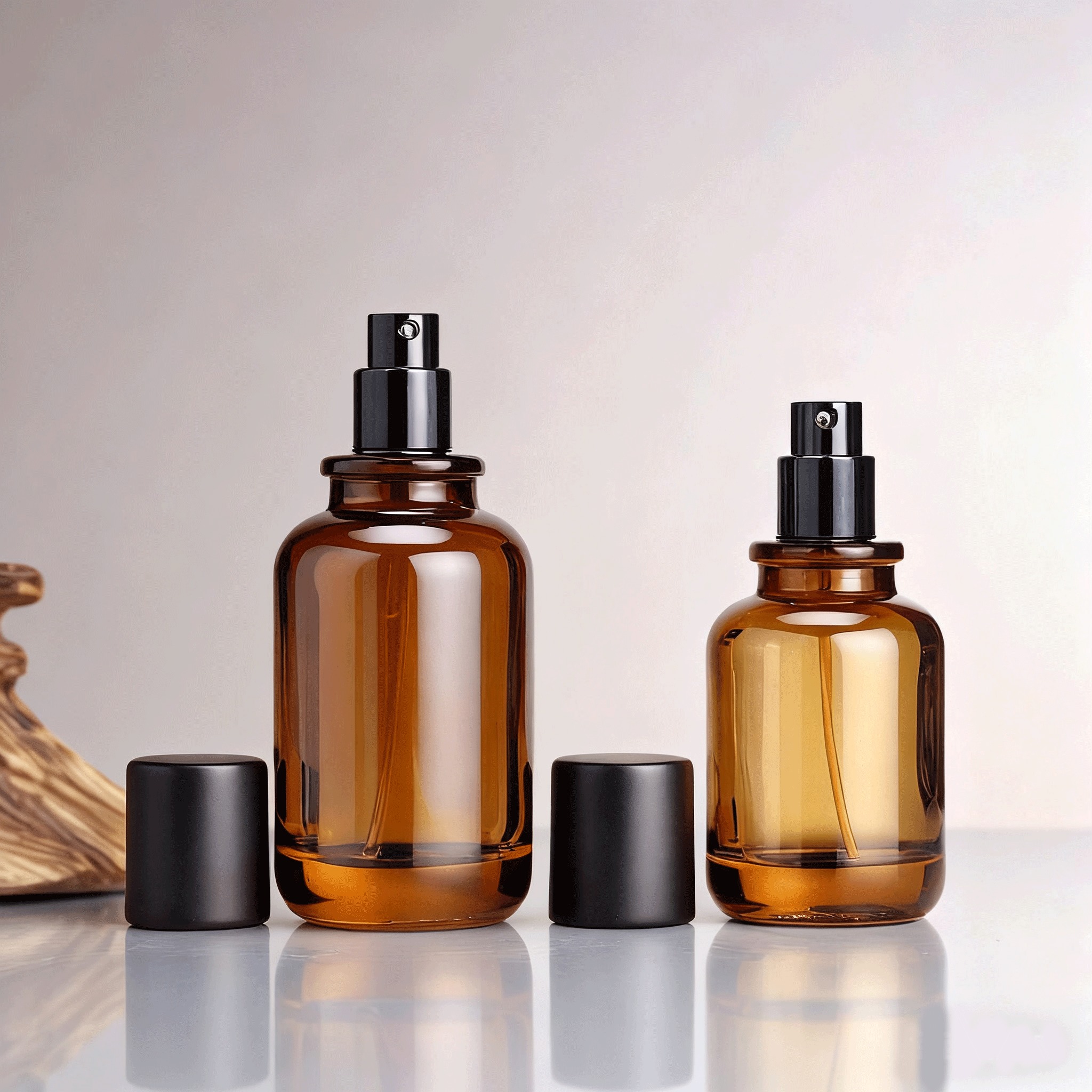 Customizable Refillable Amber Glass Perfume Bottle For Cosmetic Packaging