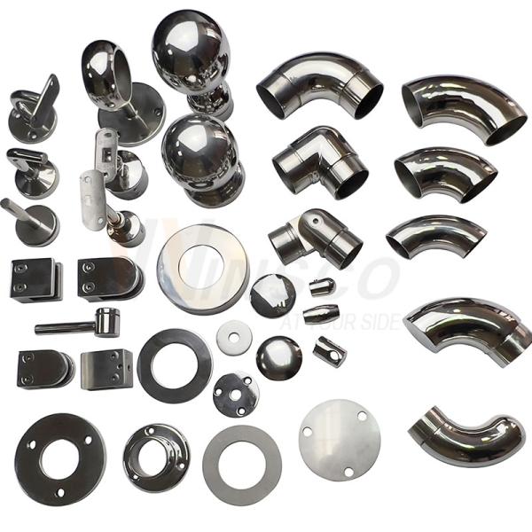 Inox Stair Balustrade Fittings SUS 201 304 316 Stainless Steel Railing Components Glass Handrail Accessories