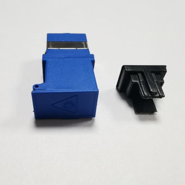 Blue Metal Clamp Laser Fiber Optic Adapter Couple SC SC Side Shutter Without Flange