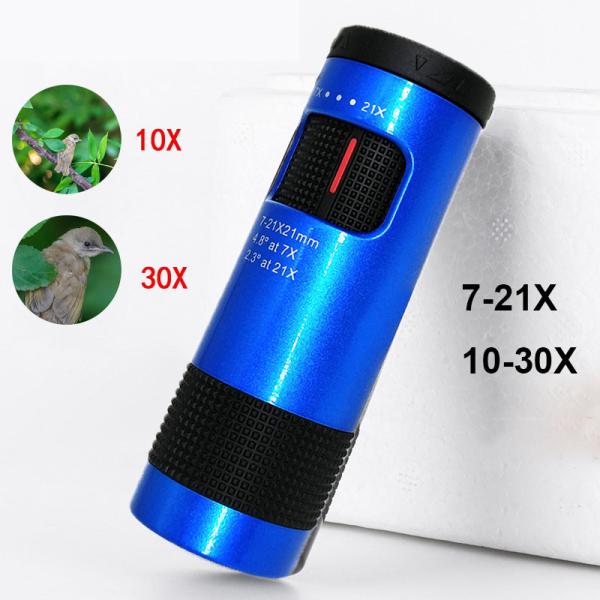 7-21X21 10-30X21 Outdoor Camping Pocket Zoom Monocular With FMC Hd Large Eyepiece