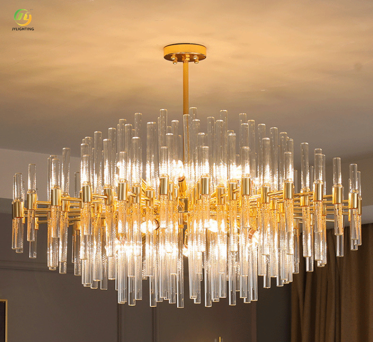 JYLIGHTING Modern Simple Living Room Lamp High-end Hall Crystal Chandelier Italian Minimalist Light Luxury Restaurant Crystal Pendant Light