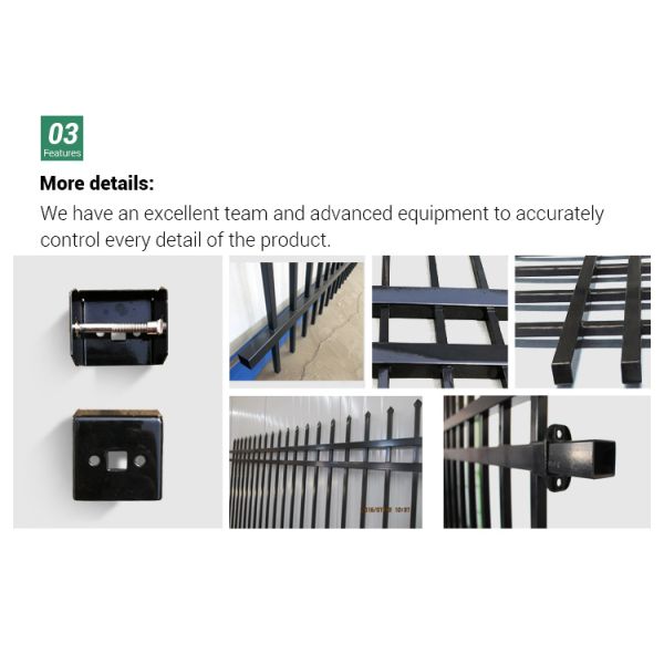 Garden Spearhead Fence Panels Tubular Steel Fence Galvanized Welded Wire Outdoor Metal 358