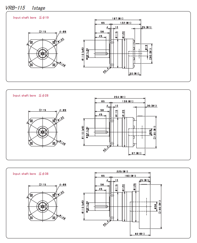 Редуктор Shimpo серии VRB 115 Nidec Shimpo Gearbox Планетарный редуктор