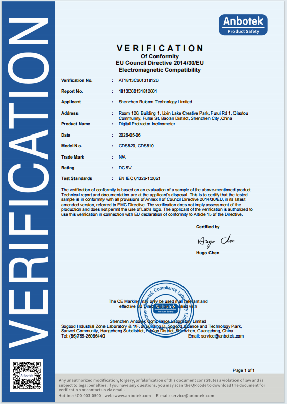 Shenzhen Ruicom Technology Co.,Ltd. Certifications