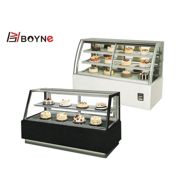 Витрина дисплея торта кофейни основание черноты Belved 2 слоев мраморное