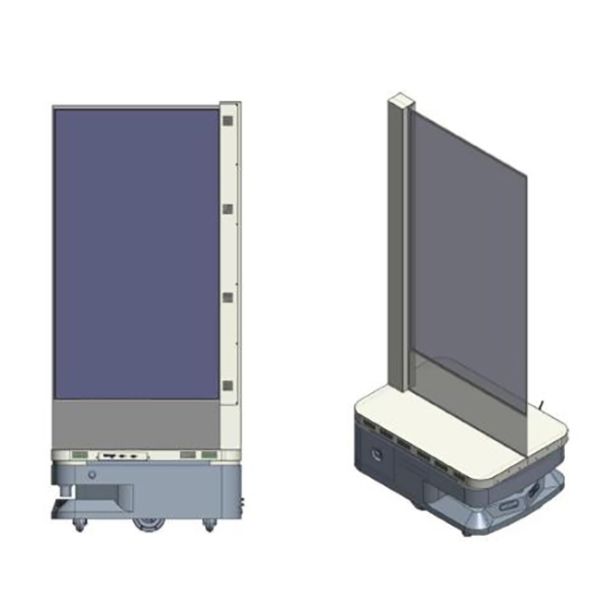 55 Inch 600nits Brightness Video Play Mobile Intelligent Robot Transparent Display Stand Panel