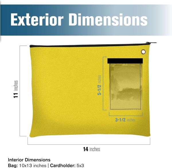 Canvas Interoffice Mailer, 14 oz. | 14W x 11H | Transit Bag | Large Zipper Bag with Grommet | Use with Padlock
