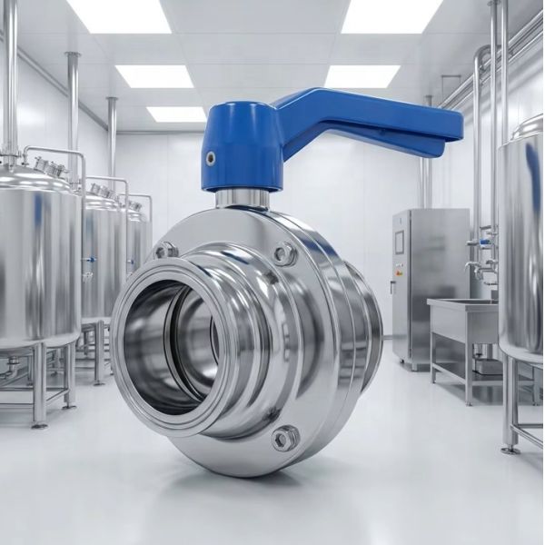 Sanitary SS316 Mirror Polish Butterfly Valve Food Grade Manual Water Valve ETRANY Brand