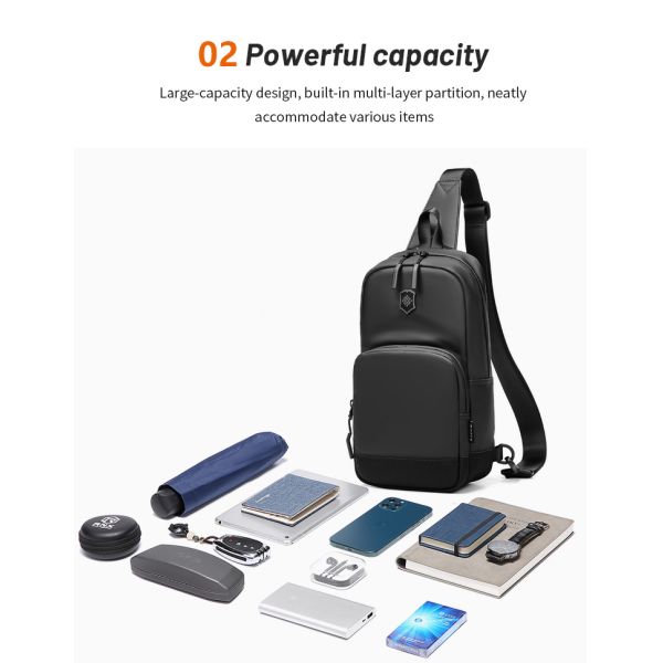 Waterproof Oxford Cloth Mens Shoulder Chest Sling Bag 19*10*34cm