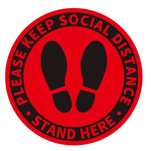 Die Cut Floor PVC Label Sticker Keep Safe Social Distancing Warning