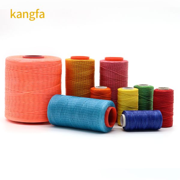 210D/16 Плоская восковая полиэфирная нить 1 мм для производства обуви в окрашенном узоре
